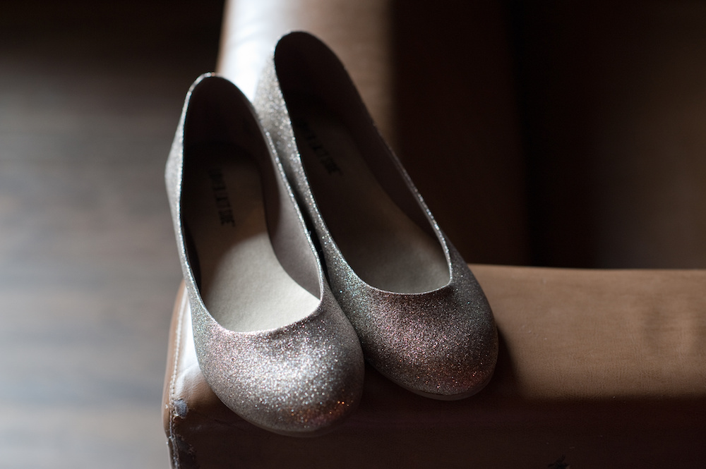 7. Silver Ballet Flats with Crimson Red Nails - wide 4